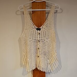 Cream Crochet Tank Top